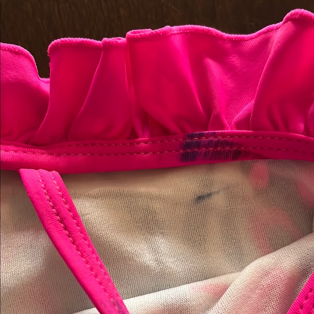 The Children's Place Pink and Black Animal Print One Piece Swimsuit. Size 12. - Picture 5 of 9